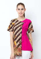 Blouse Batik Hokokai Kombinasi Embos Kancing Sanghai