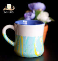 Blue Yellow Marble Mug