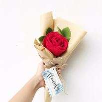 Bunga Flanel Mawar Merah
