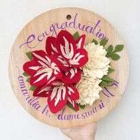 Bunga Flanel Red Amarilys and Vanilla Chrysanthemum Flower Disc