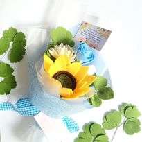 Bunga Flanel Blue Wide Rose, Vanilla Chrysanthemum and Sunflower