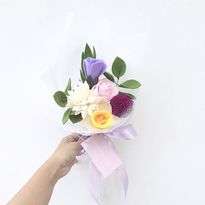 Bunga Flanel Wide Rose, Daffodil, Chrysanthemum, and Tulip