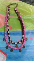 Kalung Batik Koin Pink