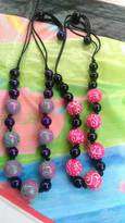 Kalung Bola Kayu Ungu & Kalung Bola Kayu Pink