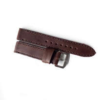 Tali Jam Tangan Kulit Asli Sapi Handmade Warna Coklat Tua Size 20 Mm