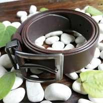 ikat pinggang kulit asli sapi warna coklat (sabuk kulit asli)