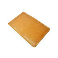 Dompet Kartu Kulit Asli Model Lipat 8 Slot Kartu Warna Tan