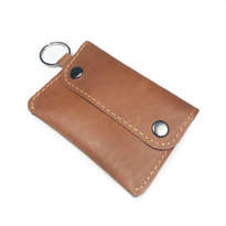 Dompet Stnk Kulit Asli Sapi Simple Warna Tan (Gantungan Kunci Stnk)