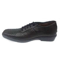 Sepatu Pria Kulit Asli Ular Phyton Warna Hitam Model Pantofel Size 42