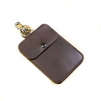 Dompet Stnk Kulit Asli Sapi Simple Warna Coklat (Gantungan Kunci Stnk)