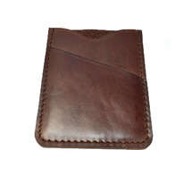 Dompet Kartu Kulit Asli Simpel Warna Coklat - Slim Wallet