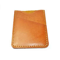 Dompet Kartu Kulit Asli Simpel Warna Tan - Slim Wallet